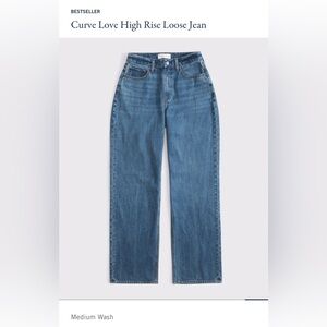 Abercrombie & Fitch Curve Love The ‘90s Straight Mid Rise Jeans